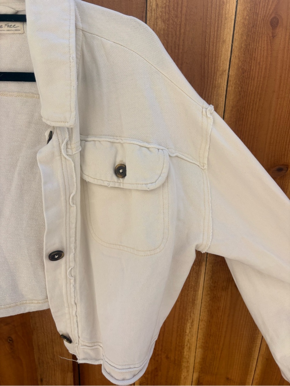 We The Free Off-White Cropped Jean Jacket - Picture 3 of 5